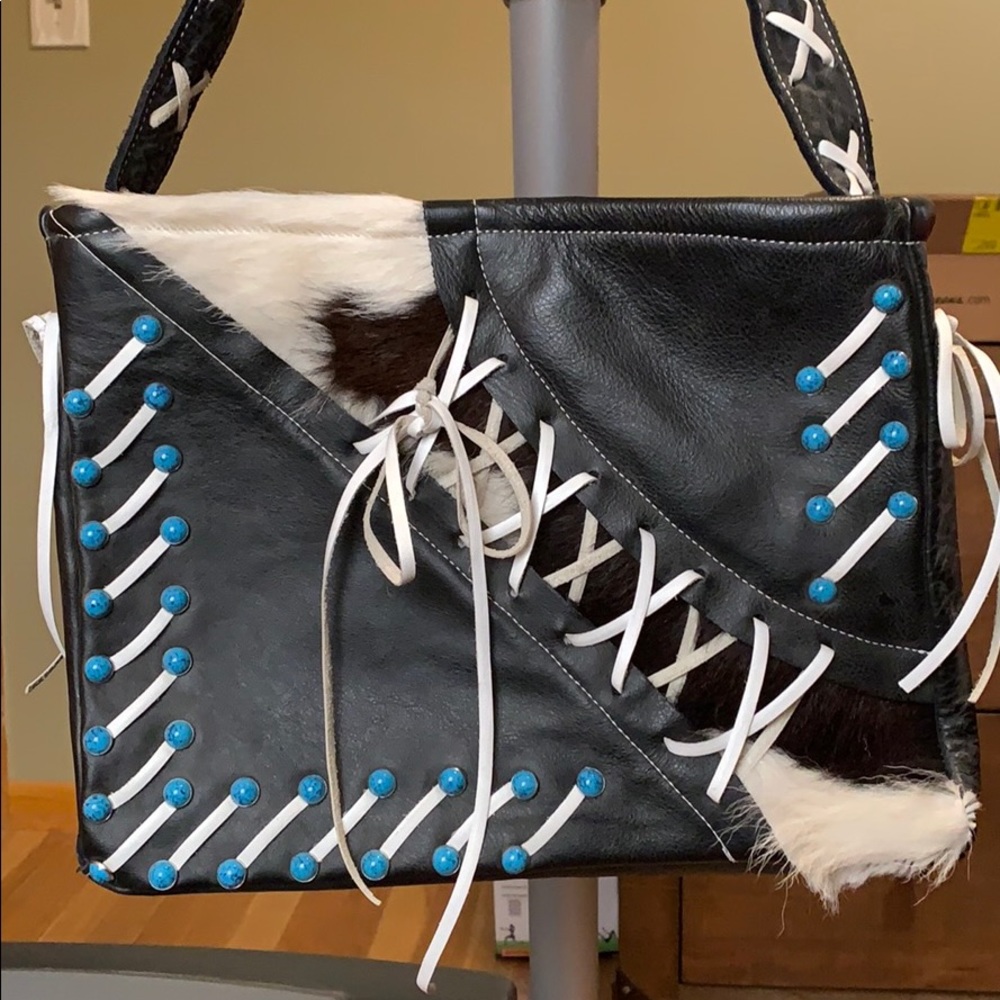 Cowhide Black Purse